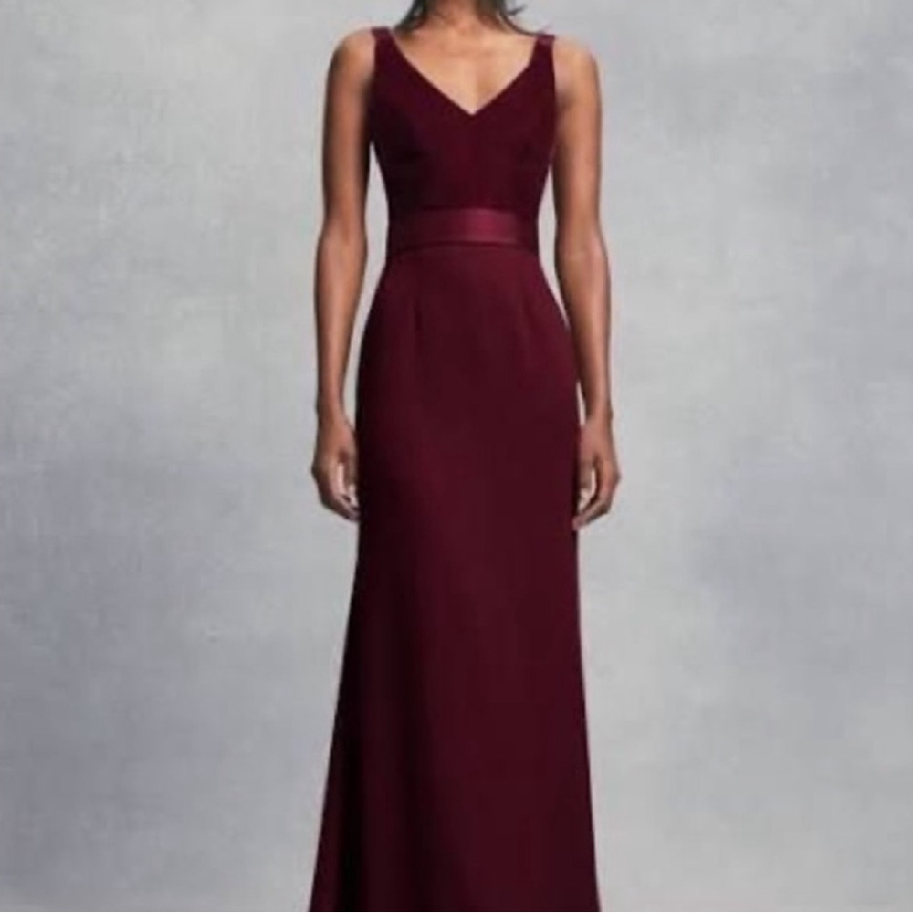 Crepe and Velvet Dress with Open Back